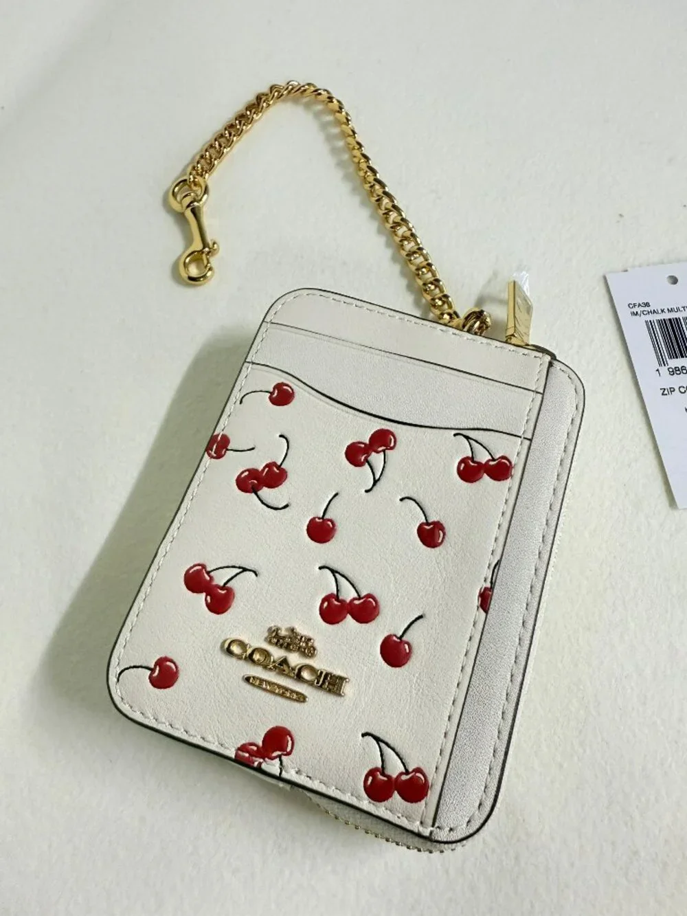 coach Zip Card Case With Cherry Print cfa38